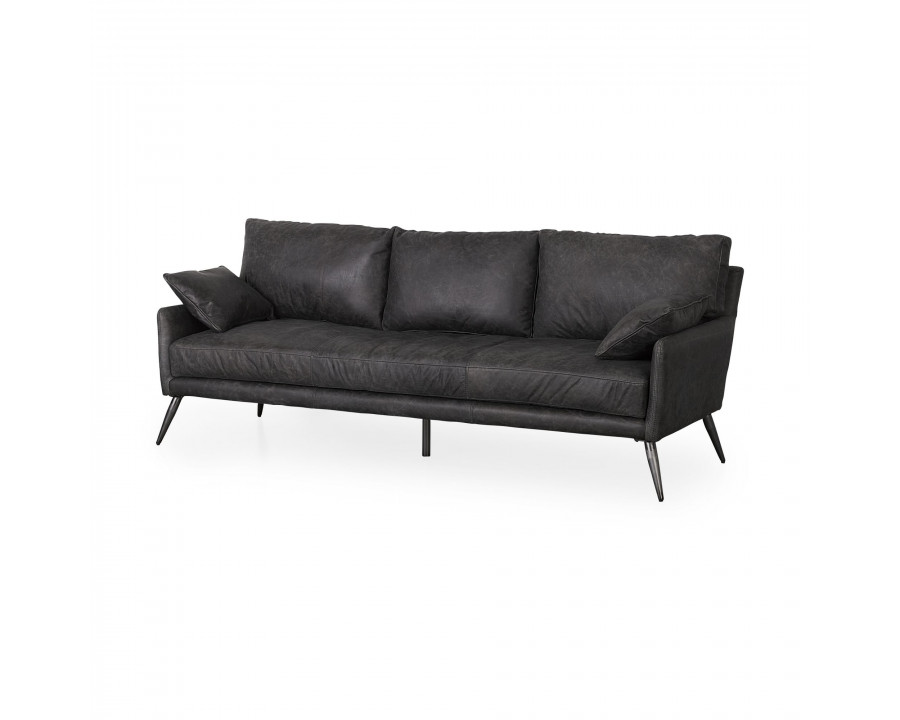 Mercana Cochrane 3 Seater Sofa - Black, Leather