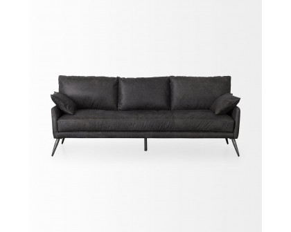 Mercana Cochrane 3 Seater Sofa - Black, Leather