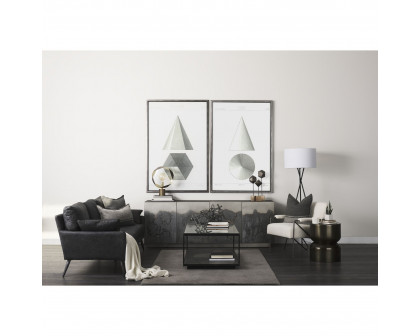 Mercana Cochrane 3 Seater Sofa - Black, Leather