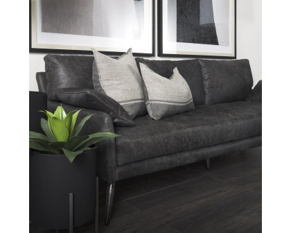 Mercana Cochrane 3 Seater Sofa - Black, Leather