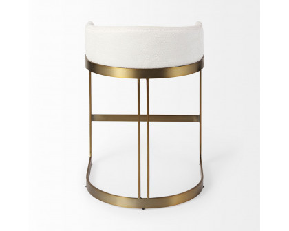 Mercana Hollyfield 29" Counter Stool with Gold Metal Base - Cream