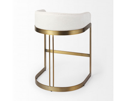 Mercana Hollyfield 29" Counter Stool with Gold Metal Base - Cream