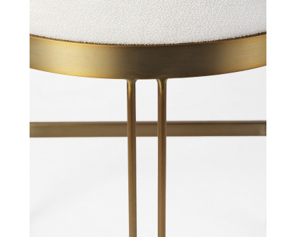 Mercana Hollyfield 29" Counter Stool with Gold Metal Base - Cream