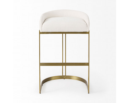 Mercana Hollyfield 33" Counter Stool with Gold Metal Base - Cream