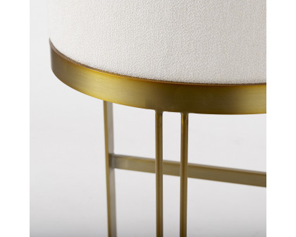 Mercana Hollyfield 33" Counter Stool with Gold Metal Base - Cream