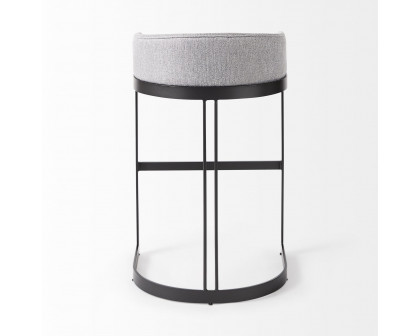 Mercana Hollyfield 33" Counter Stool with Gray Metal Base - Gray