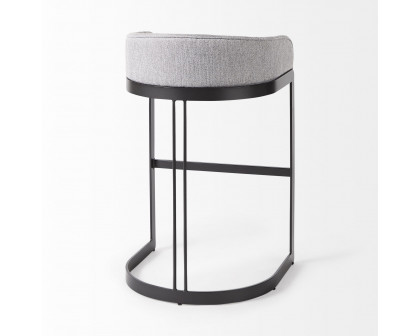 Mercana Hollyfield 33" Counter Stool with Gray Metal Base - Gray