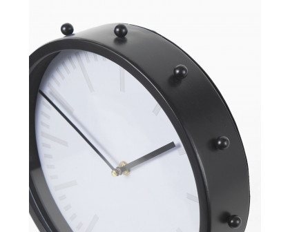 Mercana Marian Studded Round Table Clock - Black, Short