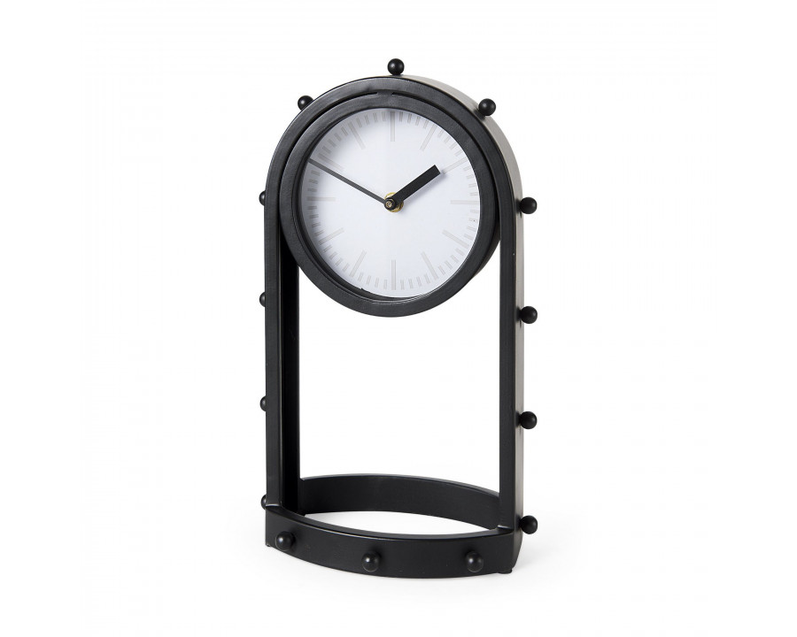 Mercana Marian Studded Table Clock - Black, Tall