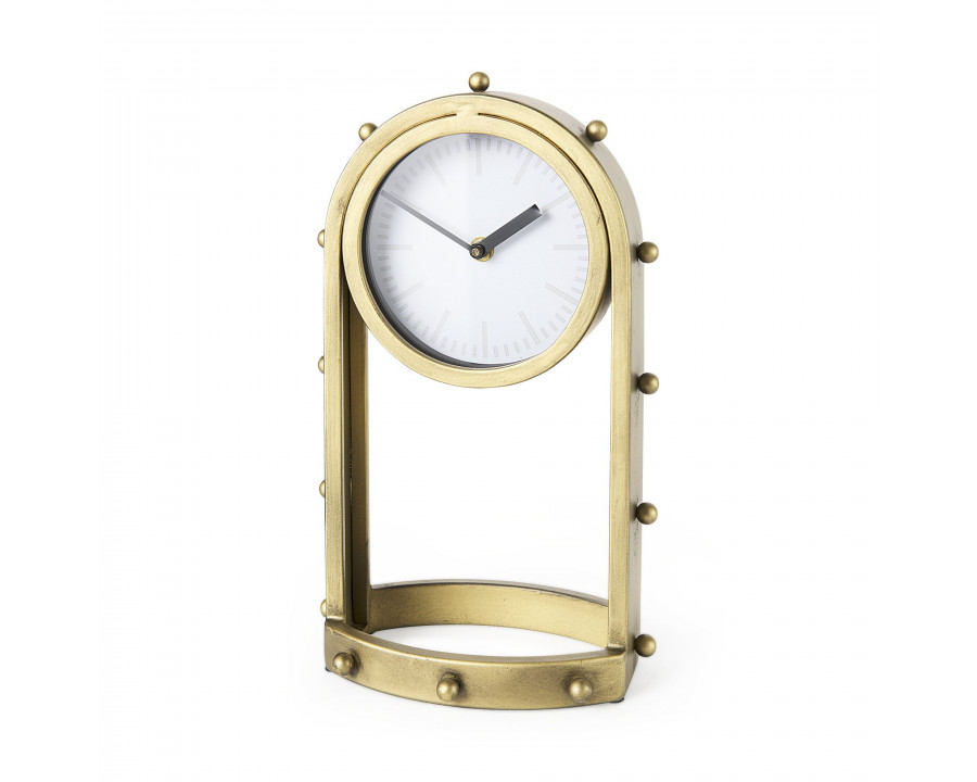 Mercana Marian Studded Table Clock - Gold, Tall