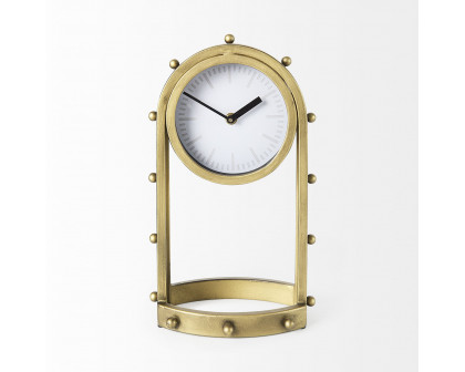 Mercana Marian Studded Table Clock - Gold, Tall