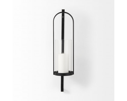 Mercana - Kero Black Metal Wall Candle Holder