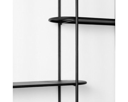 Mercana - Decimus Black Metal Wall Mounted 3 Tiered Shelf