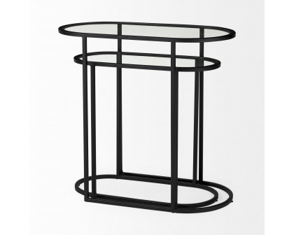 Mercana Celine Accent Table (Set of 2) - Black/Silver, Metal/Glass