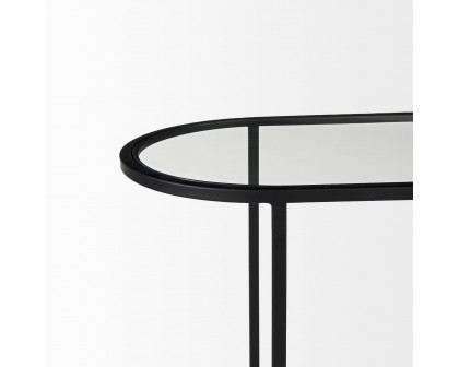 Mercana Celine Accent Table (Set of 2) - Black/Silver, Metal/Glass