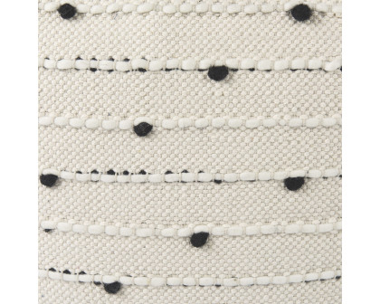 Mercana - Amaira Cream/Black/White patterned Wool and Cotton Pouf