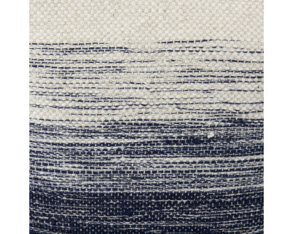 Mercana - Damini Blue/Cream Wool and Cotton Pouf