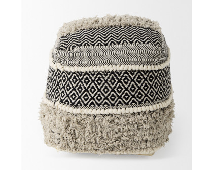 Mercana - Darika Black/White/Gray Cotton Pouf