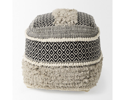 Mercana - Darika Black/White/Gray Cotton Pouf