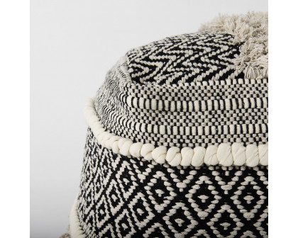 Mercana - Darika Black/White/Gray Cotton Pouf