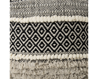 Mercana - Darika Black/White/Gray Cotton Pouf