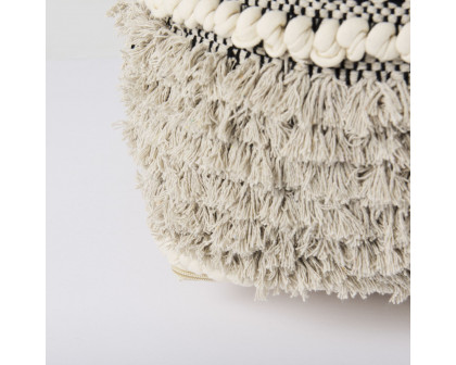 Mercana - Darika Black/White/Gray Cotton Pouf