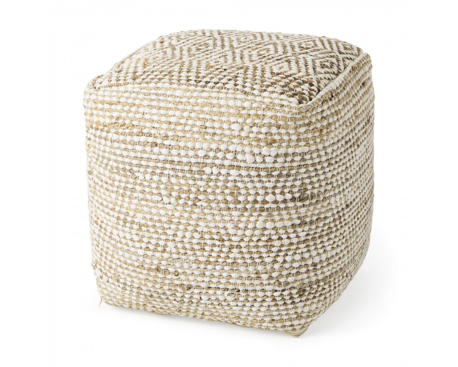 Mercana - Ekani Cream/Beige Cotton Pouf