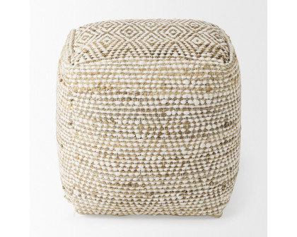 Mercana - Ekani Cream/Beige Cotton Pouf