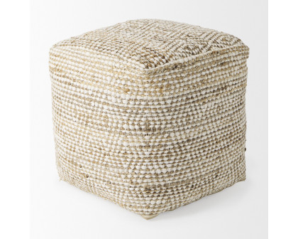 Mercana - Ekani Cream/Beige Cotton Pouf