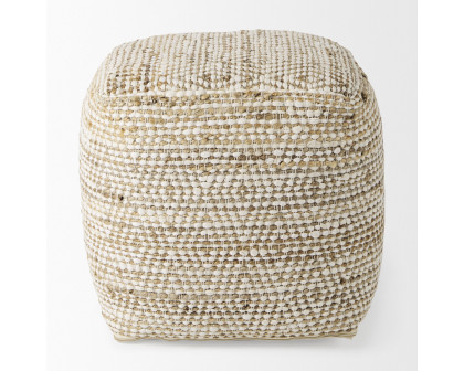 Mercana - Ekani Cream/Beige Cotton Pouf