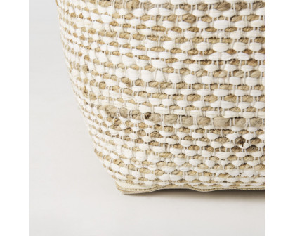 Mercana - Ekani Cream/Beige Cotton Pouf