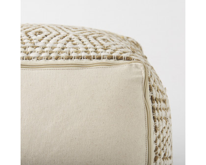 Mercana - Ekani Cream/Beige Cotton Pouf