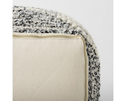 Mercana - Ekiya Black/White Yarn and Wool Patterened Pouf