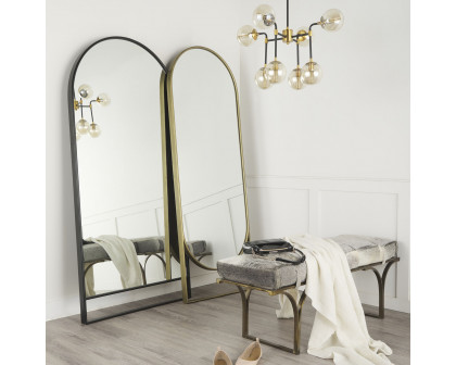 Mercana Sadie Metal Rounded Arch Floor Mirror - Black, Type 2