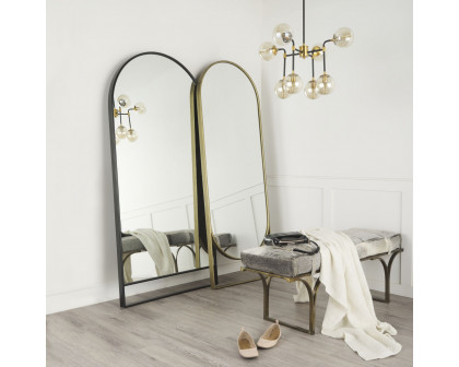 Mercana Sadie Metal Rounded Arch Floor Mirror - Gold, Type 1