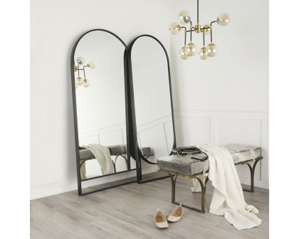 Mercana Sadie Metal Rounded Arch Floor Mirror - Black, Type 1