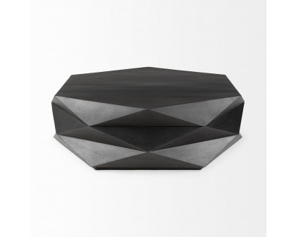 Mercana Arreto 48" Hexagonal Coffee Table - Black, Wood