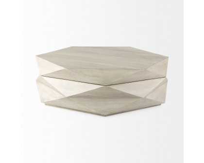 Mercana Arreto 48" Hexagonal Coffee Table - Natural, Wood