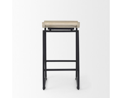 Mercana Givens 26" Counter Stool with Black Metal - Natural/Black