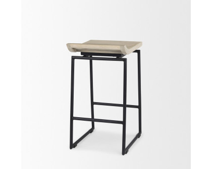 Mercana Givens 26" Counter Stool with Black Metal - Natural/Black