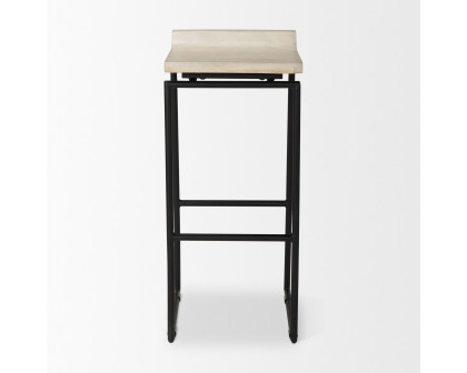 Mercana Givens 32" Counter Stool with Black Metal Frame - Natural/Black