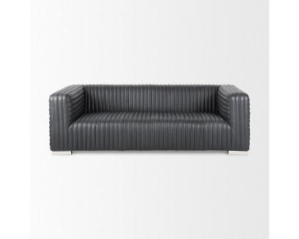 Mercana Ricciardo 86,6" 3 Seater Sofa - Black, Leather