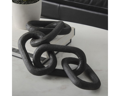 Mercana Alix Wood Link Chain Decorative Object - Black