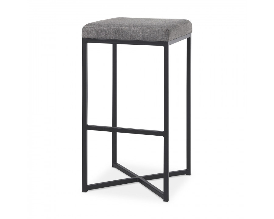 Mercana Frodo 30" Counter Stool with Black Iron Frame - Gray