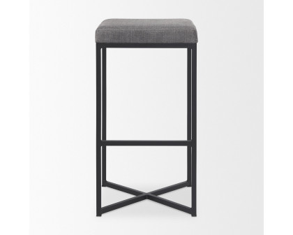 Mercana Frodo 30" Counter Stool with Black Iron Frame - Gray