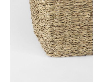 Mercana - Copenhagen Medium Brown Square Twisted Seagrass Square Basket (Set of 3)