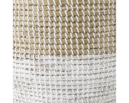 Mercana Maddie Round Basket with White Dipped Seagrass (Set of 3) - Beige/White