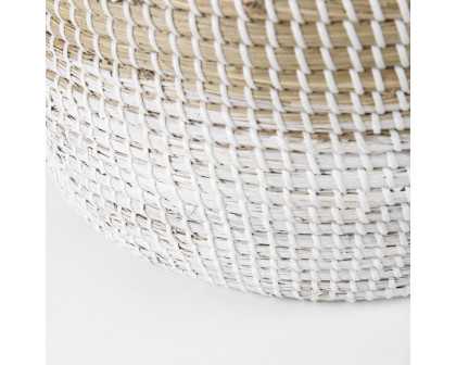 Mercana Maddie Round Basket with White Dipped Seagrass (Set of 3) - Beige/White