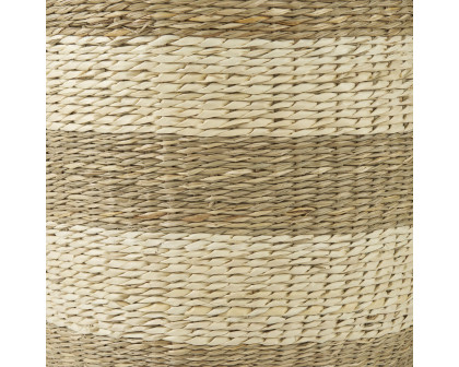 Mercana - Bradley Light Brown W/Striped Seagrass Basket/Handles (Set of 2)