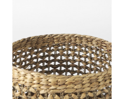 Mercana - Dakota Medium Brown Seagrass Round Basket (Set of 3)